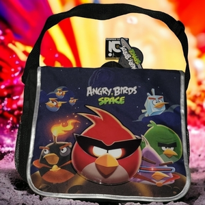 Angry‎ Birds Space Black Messenger Crossbody Bag/ Backpack ~ NWT
